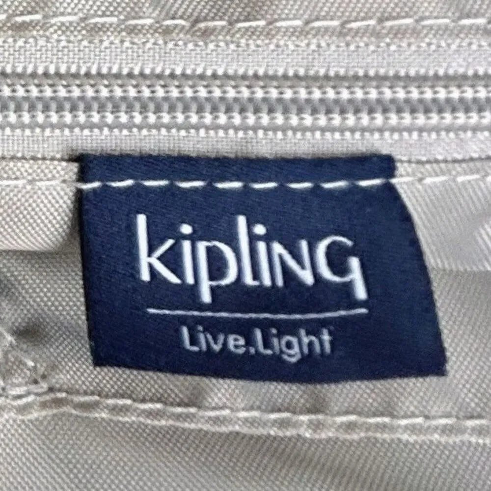 Kipling Luna Nylon Double Handle Tote Bag Lacquer Indigo Blue w/ Davina Monkey